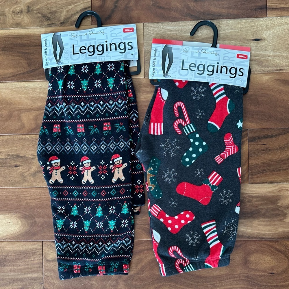 French Laundry Festive Holiday Leggings Set size Small